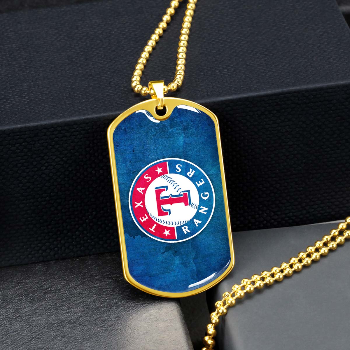 Baseball - BBD007 - Texas Rangers Sports - Baseball Dog Tag - Military Ball Chain - Luxury Dog Tag