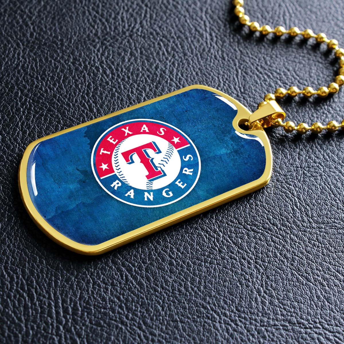 Baseball - BBD007 - Texas Rangers Sports - Baseball Dog Tag - Military Ball Chain - Luxury Dog Tag
