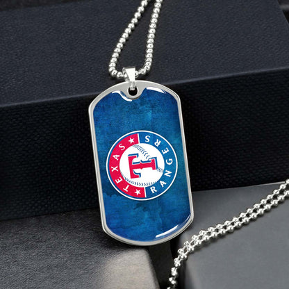 Baseball - BBD007 - Texas Rangers Sports - Baseball Dog Tag - Military Ball Chain - Luxury Dog Tag