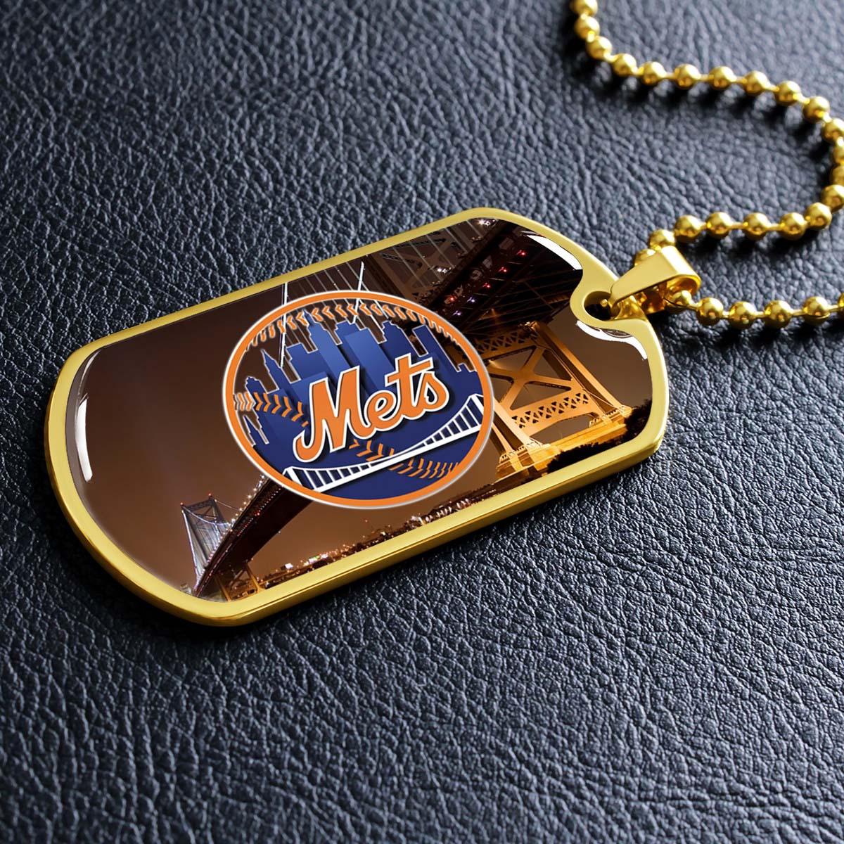 Baseball - BBD008 - New York Mets - Baseball Dog Tag - Military Ball Chain - Luxury Dog Tag