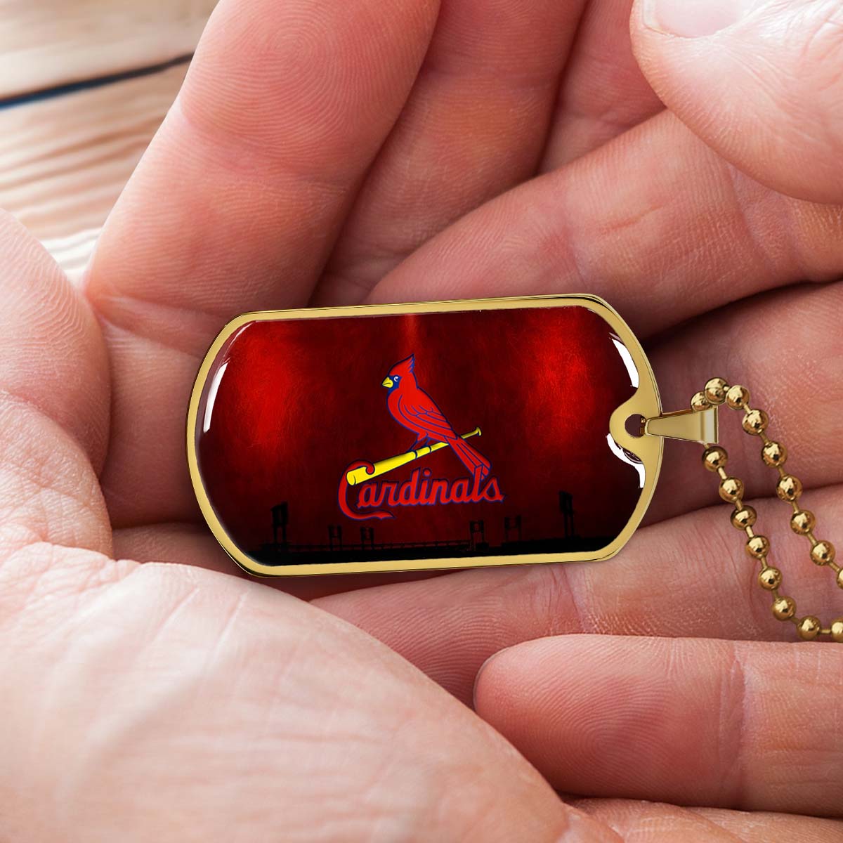 Baseball - BBD011 - Cardinals - Baseball Dog Tag - Military Ball Chain - Luxury Dog Tag