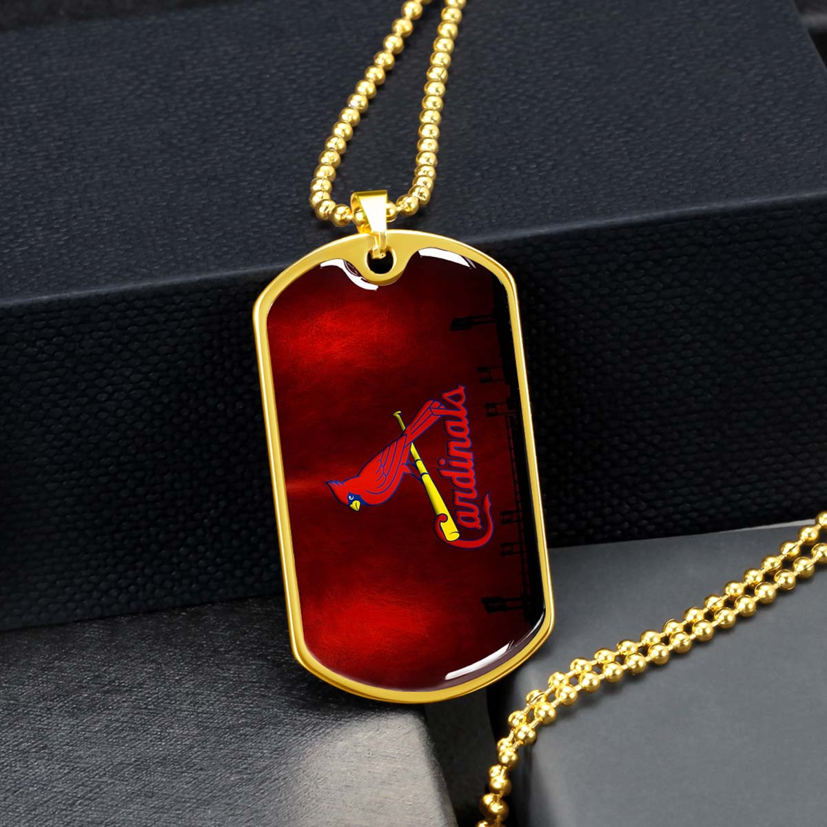 Baseball - BBD011 - Cardinals - Baseball Dog Tag - Military Ball Chain - Luxury Dog Tag