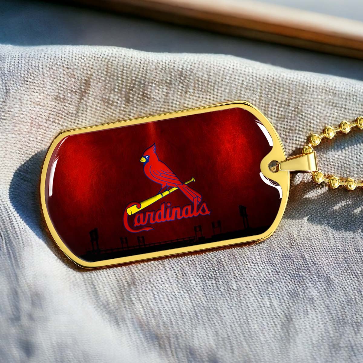 Baseball - BBD011 - Cardinals - Baseball Dog Tag - Military Ball Chain - Luxury Dog Tag