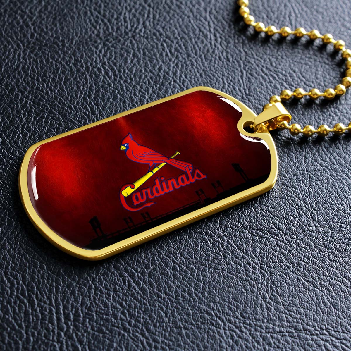 Baseball - BBD011 - Cardinals - Baseball Dog Tag - Military Ball Chain - Luxury Dog Tag