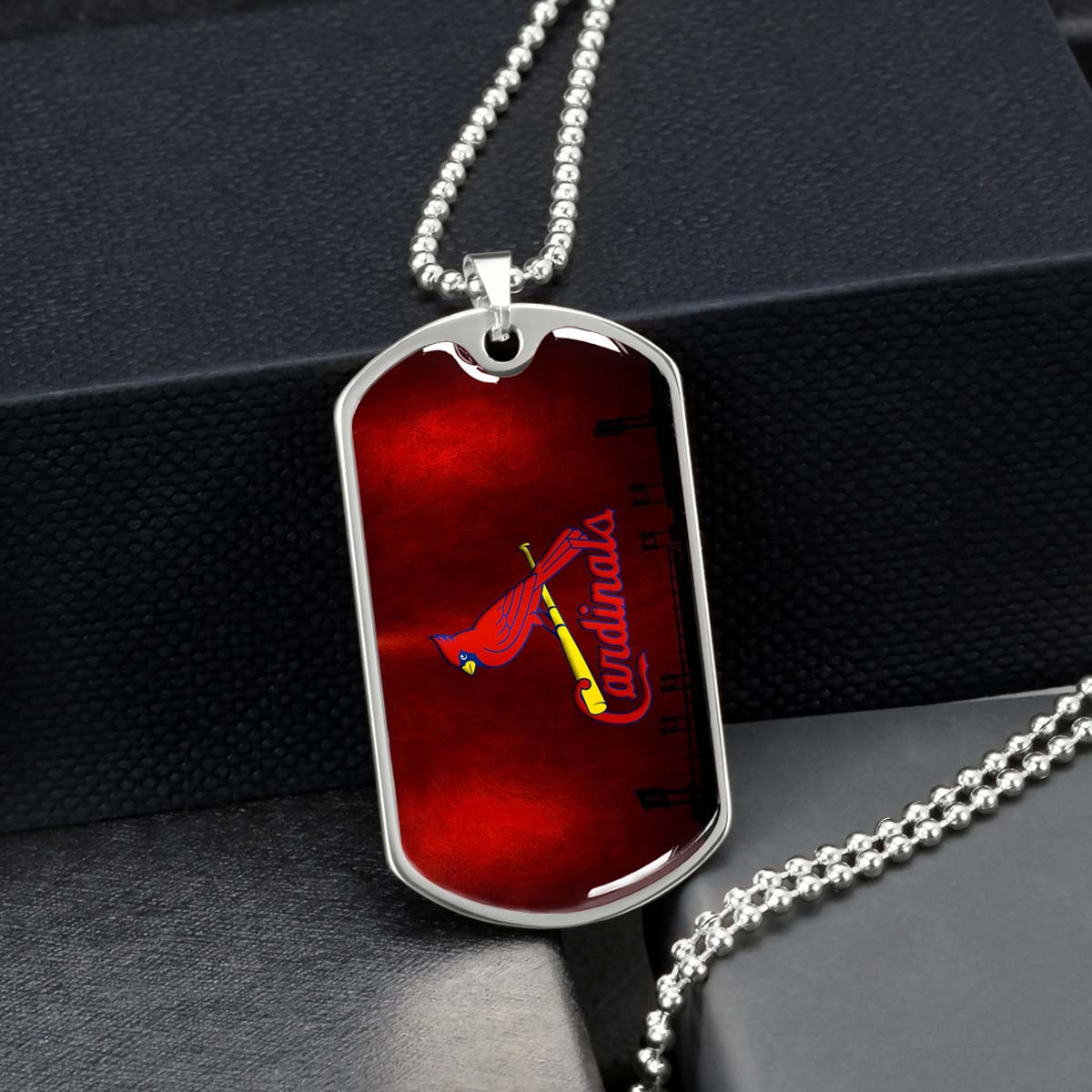 Baseball - BBD011 - Cardinals - Baseball Dog Tag - Military Ball Chain - Luxury Dog Tag