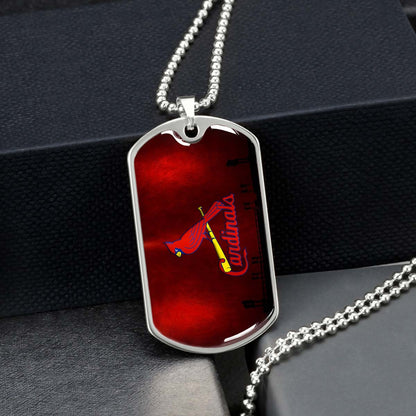 Baseball - BBD011 - Cardinals - Baseball Dog Tag - Military Ball Chain - Luxury Dog Tag