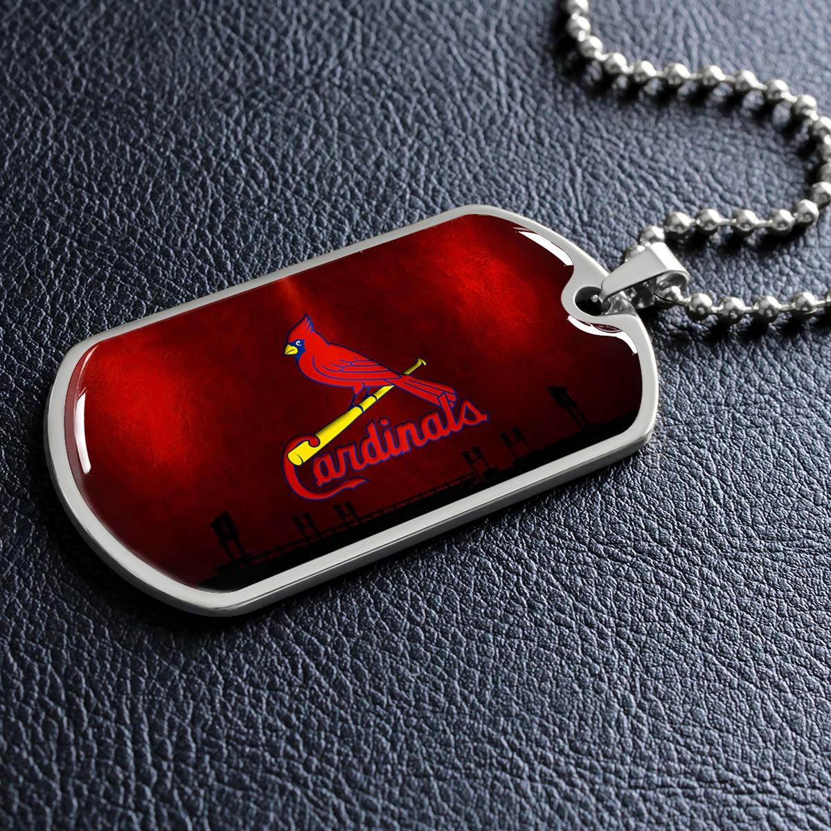 Baseball - BBD011 - Cardinals - Baseball Dog Tag - Military Ball Chain - Luxury Dog Tag