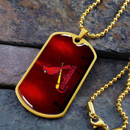 Baseball - BBD011 - Cardinals - Baseball Dog Tag - Military Ball Chain - Luxury Dog Tag