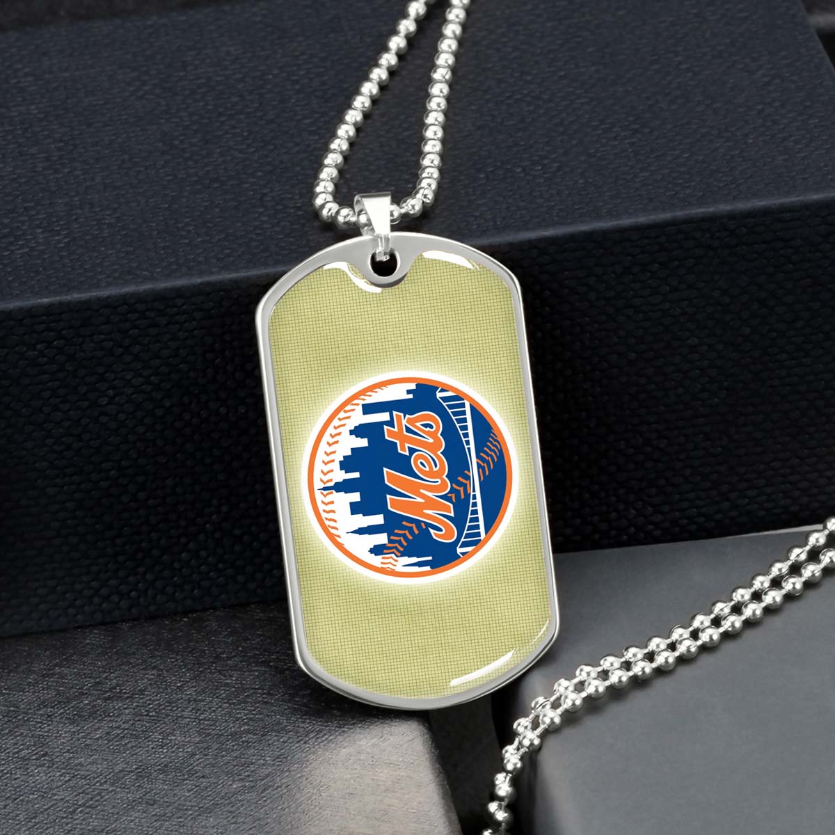 Baseball - BBD013 - New York Mets - Baseball Dog Tag - Military Ball Chain - Luxury Dog Tag