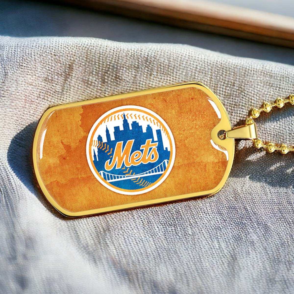 Baseball - BBD014 - New York Mets - Baseball Dog Tag - Military Ball Chain - Luxury Dog Tag