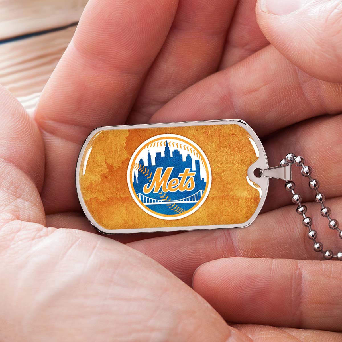 Baseball - BBD014 - New York Mets - Baseball Dog Tag - Military Ball Chain - Luxury Dog Tag