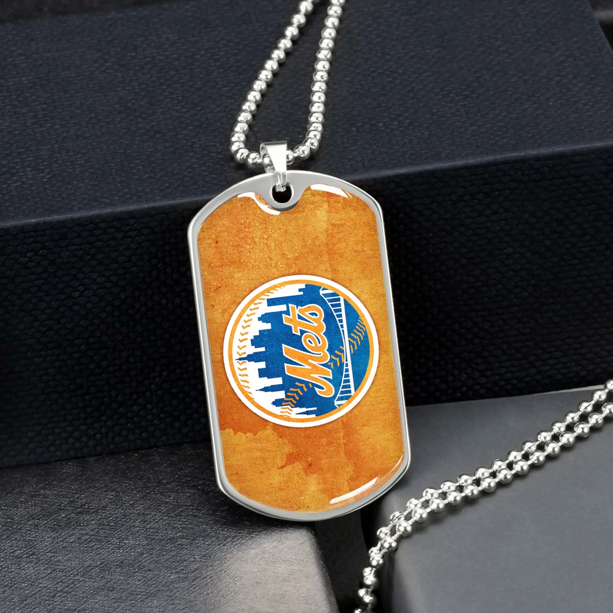 Baseball - BBD014 - New York Mets - Baseball Dog Tag - Military Ball Chain - Luxury Dog Tag