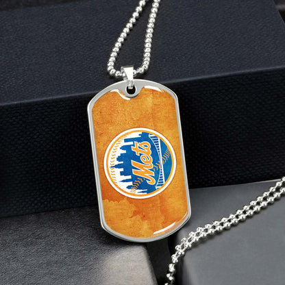 Baseball - BBD014 - New York Mets - Baseball Dog Tag - Military Ball Chain - Luxury Dog Tag