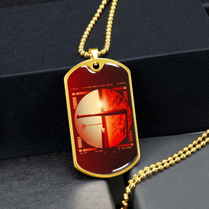 Baseball - BBD017 - Sunset Baseball Bat - Baseball Dog Tag - Military Ball Chain - Luxury Dog Tag