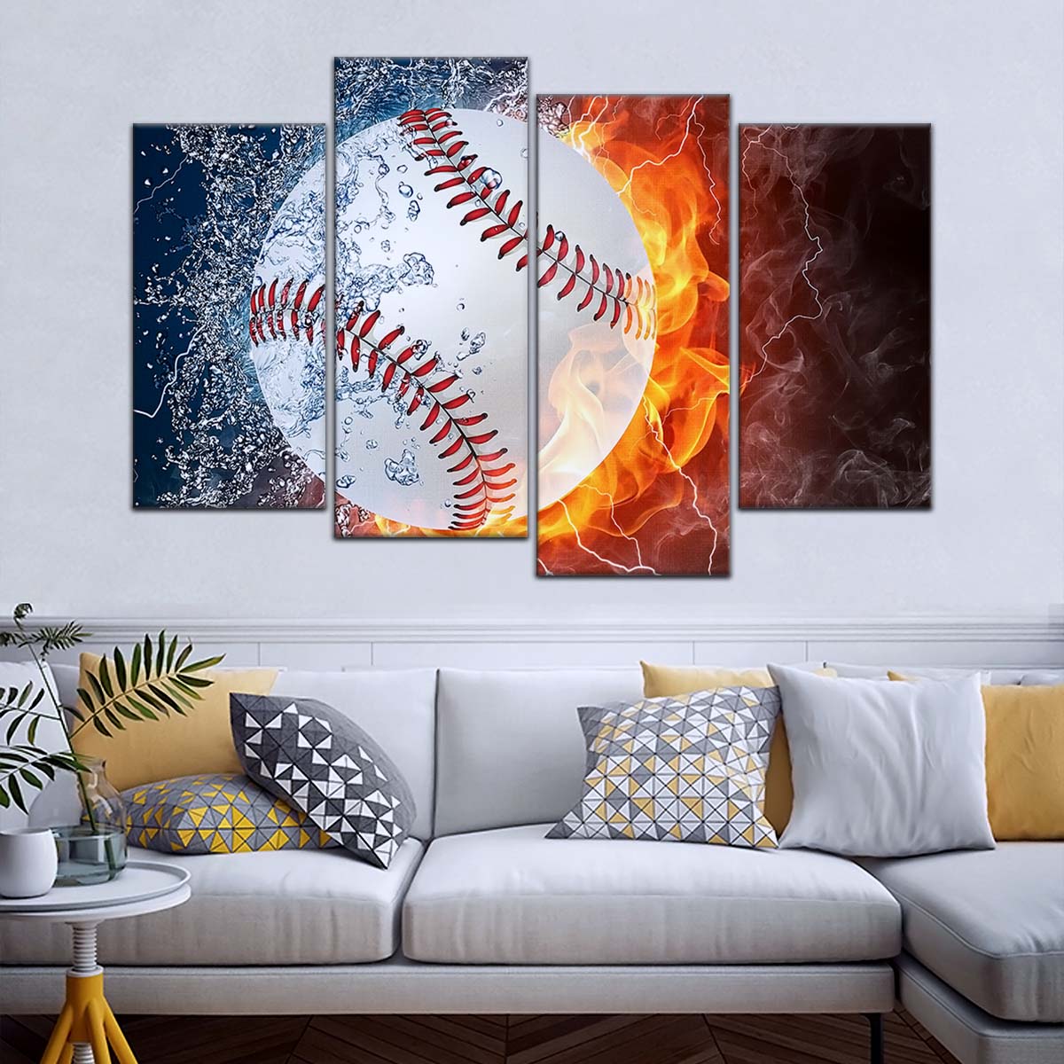 Baseball Canvas Wall Art - BB5040 - Epic Baseball Blaze