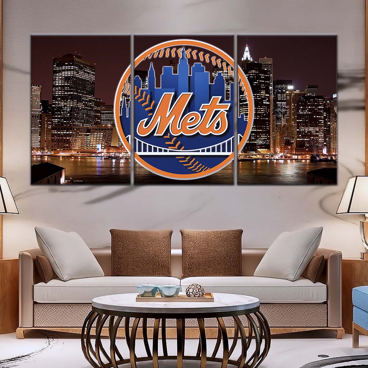 Baseball Canvas Wall Art - BB5046 - New York Mets A Night in the City