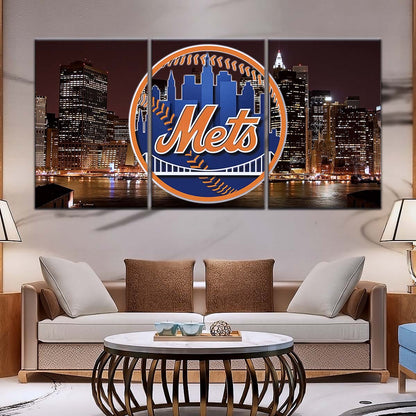Baseball Canvas Wall Art - BB5046 - New York Mets A Night in the City