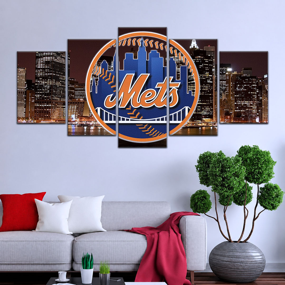 Baseball Canvas Wall Art - BB5046 - New York Mets A Night in the City