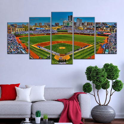 Baseball Canvas Wall Art - BB5051 - Wrigley Field A Stunning Of Chicago Baseball