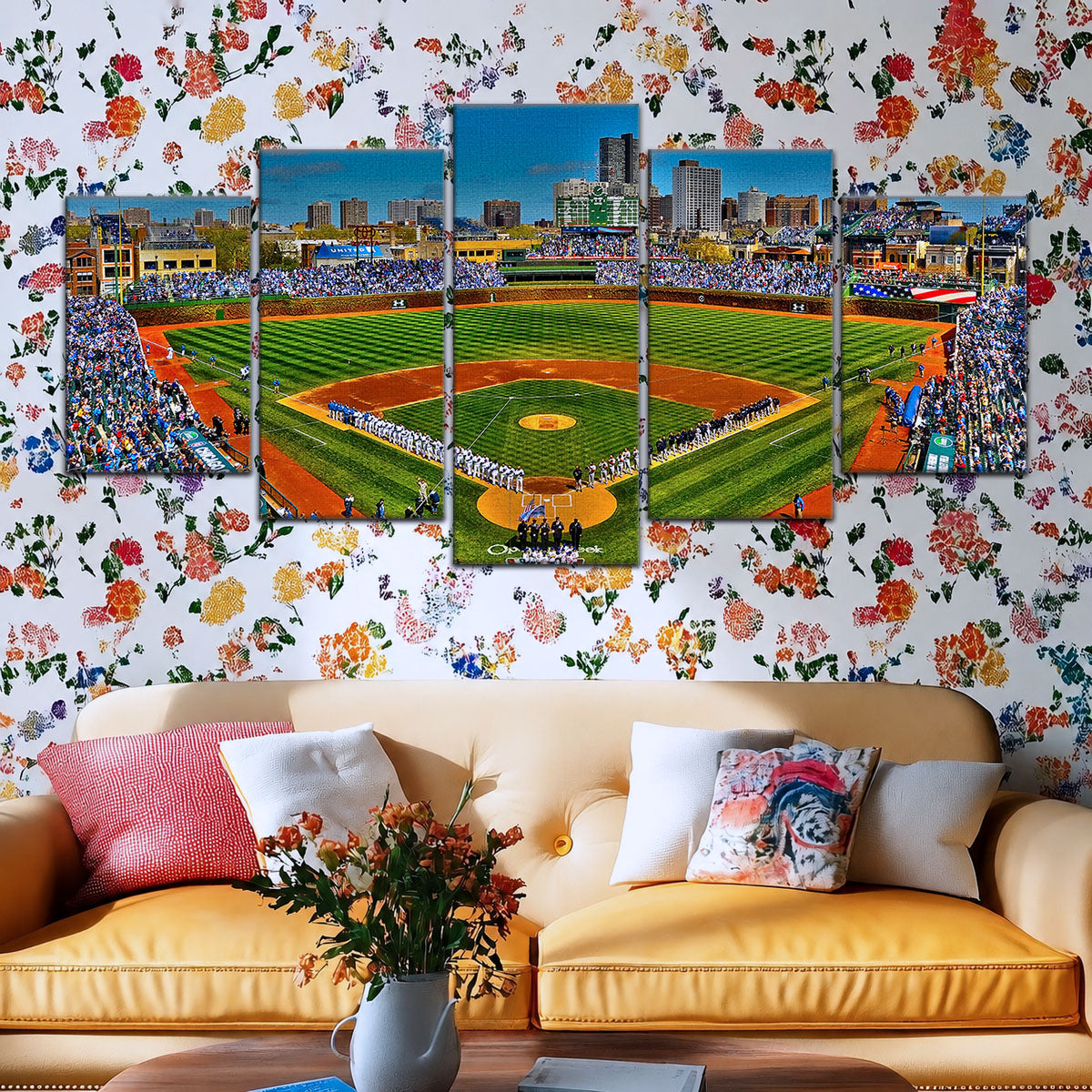 Baseball Canvas Wall Art - BB5051 - Wrigley Field A Stunning Of Chicago Baseball