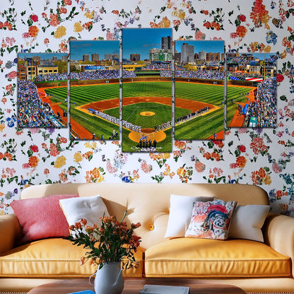 Baseball Canvas Wall Art - BB5051 - Wrigley Field A Stunning Of Chicago Baseball