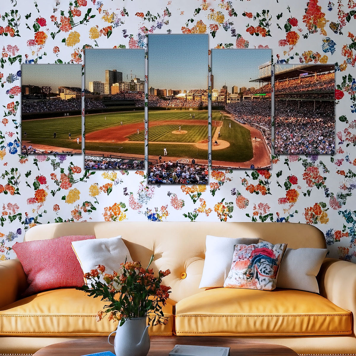 Baseball Canvas Wall Art - BB5052 - Baseball MLB Stadium Chicago Cubs