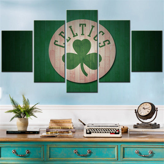 Basketball Canvas Wall Art - BK5003 - Boston Celtics - Lucky the Leprechaun