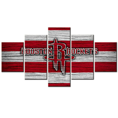 Basketball - 5 Pieces Wall Art - BK5012 - Houston Rockets - Basketball Poster - Basketball Canvas