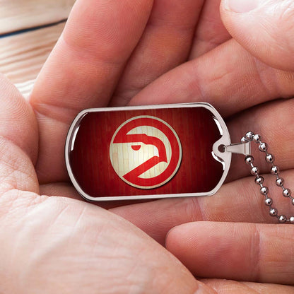 Basketball - BKD001 - Atlanta Hawks Sports - Basketball Dog Tag - Military Ball Chain - Luxury Dog Tag