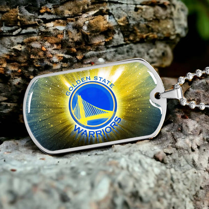 Basketball - BKD005 - Golden State Warriors - Basketball Dog Tag - Military Ball Chain - Luxury Dog Tag