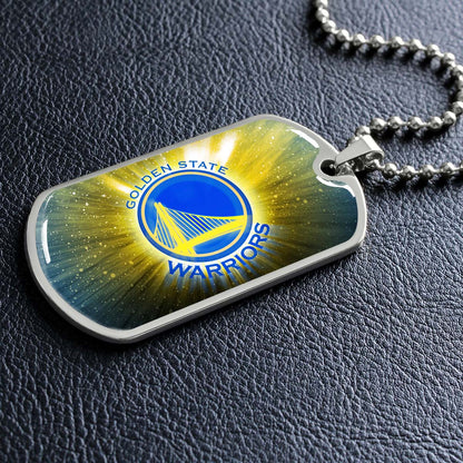 Basketball - BKD005 - Golden State Warriors - Basketball Dog Tag - Military Ball Chain - Luxury Dog Tag