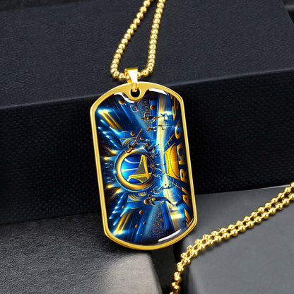 Basketball - BKD006 - Golden State Warriors - Basketball Dog Tag - Military Ball Chain - Luxury Dog Tag
