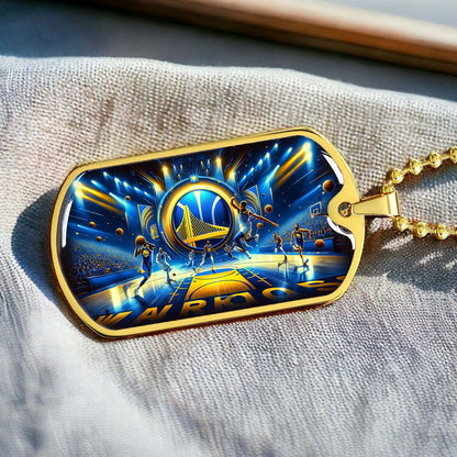 Basketball - BKD006 - Golden State Warriors - Basketball Dog Tag - Military Ball Chain - Luxury Dog Tag