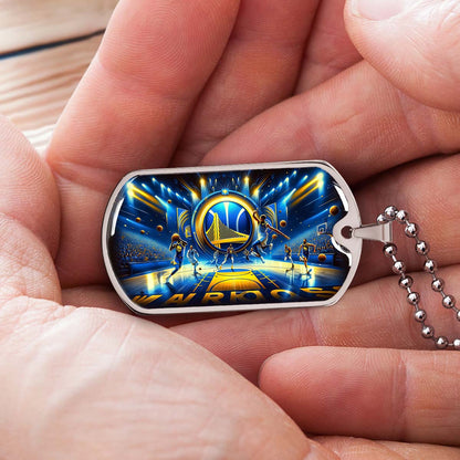 Basketball - BKD006 - Golden State Warriors - Basketball Dog Tag - Military Ball Chain - Luxury Dog Tag