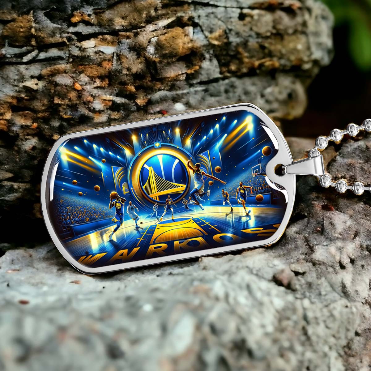 Basketball - BKD006 - Golden State Warriors - Basketball Dog Tag - Military Ball Chain - Luxury Dog Tag