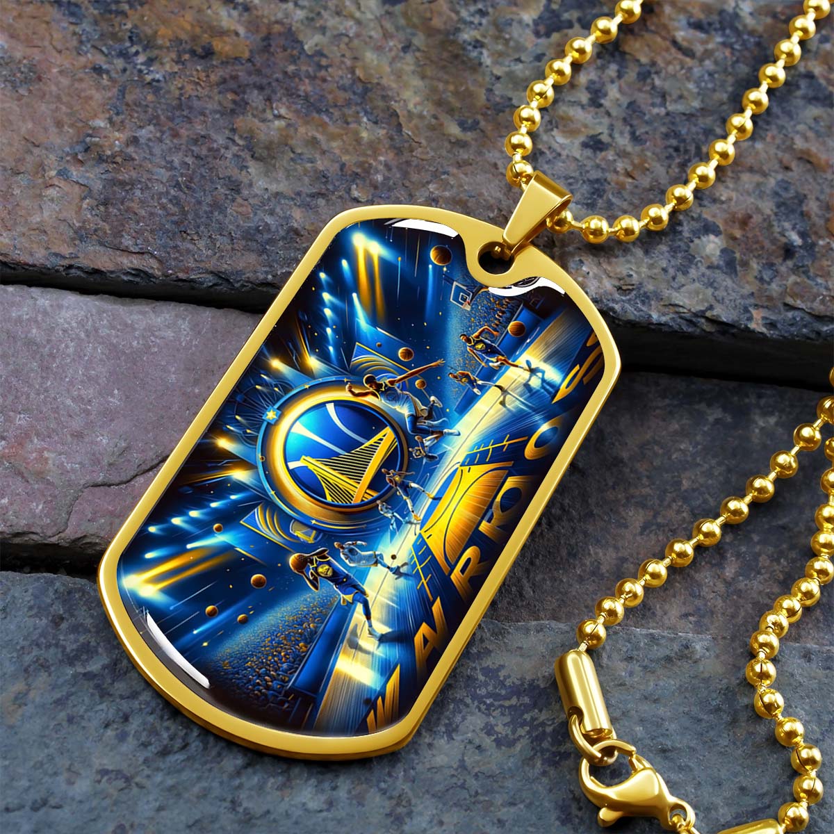 Basketball - BKD006 - Golden State Warriors - Basketball Dog Tag - Military Ball Chain - Luxury Dog Tag