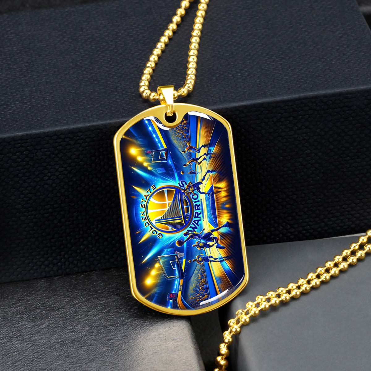 Basketball - BKD007 - Golden State Warriors - Basketball Dog Tag - Military Ball Chain - Luxury Dog Tag