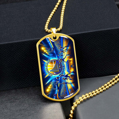 Basketball - BKD007 - Golden State Warriors - Basketball Dog Tag - Military Ball Chain - Luxury Dog Tag