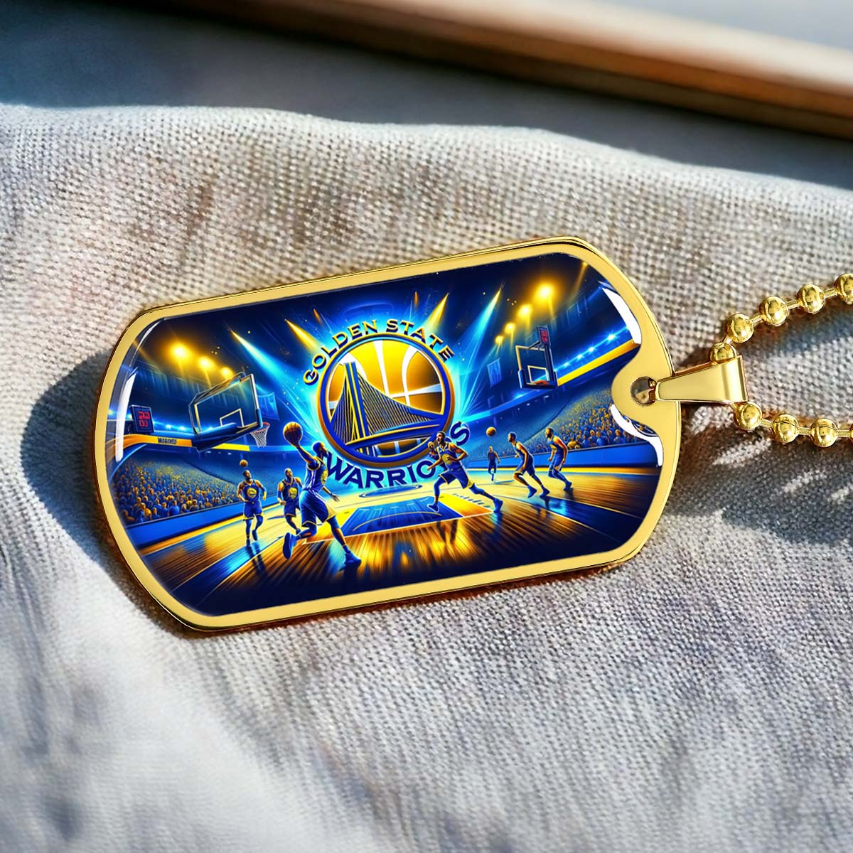 Basketball - BKD007 - Golden State Warriors - Basketball Dog Tag - Military Ball Chain - Luxury Dog Tag