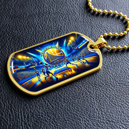 Basketball - BKD007 - Golden State Warriors - Basketball Dog Tag - Military Ball Chain - Luxury Dog Tag