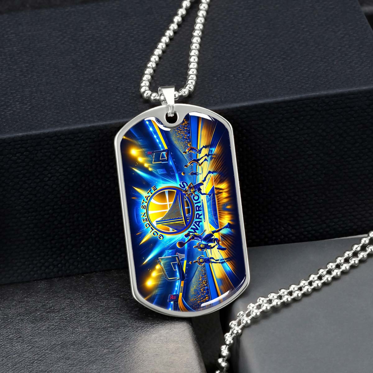 Basketball - BKD007 - Golden State Warriors - Basketball Dog Tag - Military Ball Chain - Luxury Dog Tag