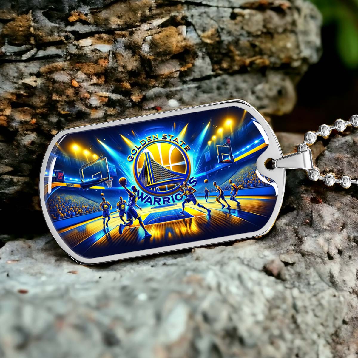 Basketball - BKD007 - Golden State Warriors - Basketball Dog Tag - Military Ball Chain - Luxury Dog Tag