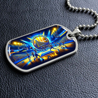Basketball - BKD007 - Golden State Warriors - Basketball Dog Tag - Military Ball Chain - Luxury Dog Tag