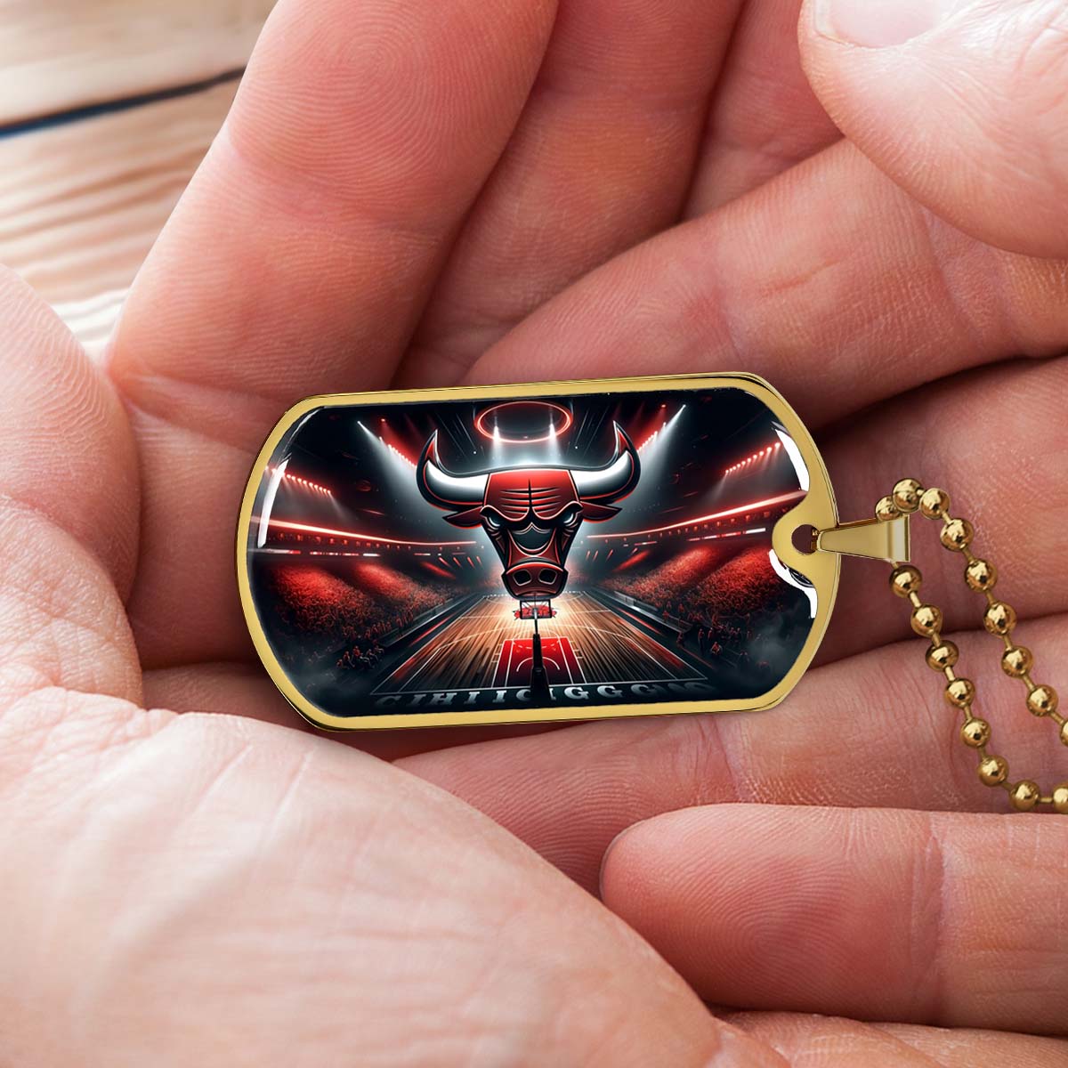 Basketball - BKD008 - Chicago Bulls - Basketball Dog Tag - Military Ball Chain - Luxury Dog Tag
