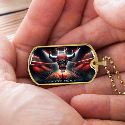 Basketball - BKD008 - Chicago Bulls - Basketball Dog Tag - Military Ball Chain - Luxury Dog Tag