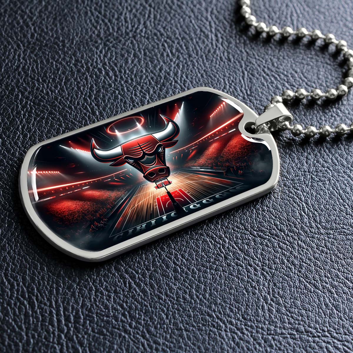 Basketball - BKD008 - Chicago Bulls - Basketball Dog Tag - Military Ball Chain - Luxury Dog Tag
