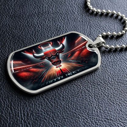 Basketball - BKD008 - Chicago Bulls - Basketball Dog Tag - Military Ball Chain - Luxury Dog Tag