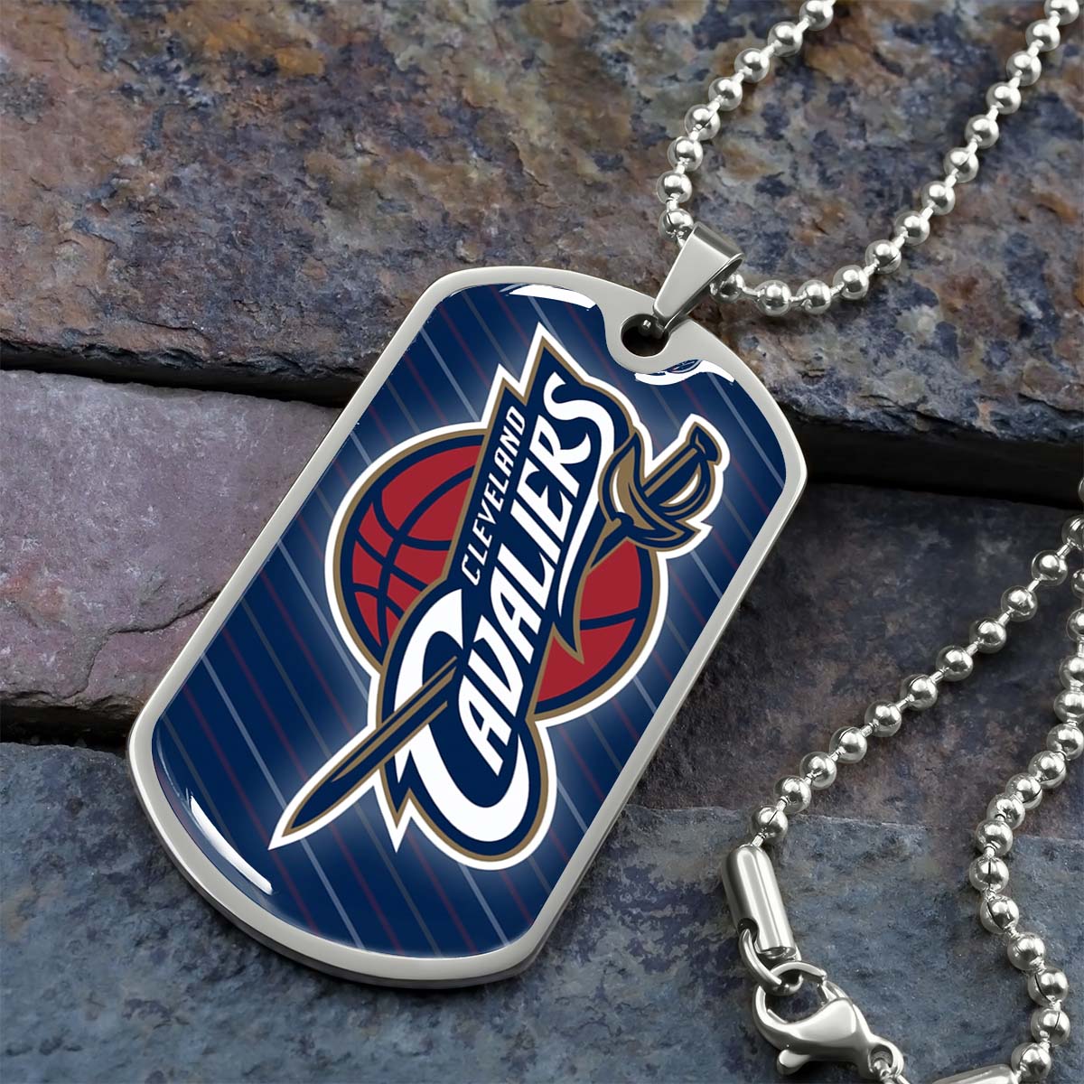 Basketball - BKD009 - Cleveland Cavaliers - Basketball Dog Tag - Military Ball Chain - Luxury Dog Tag