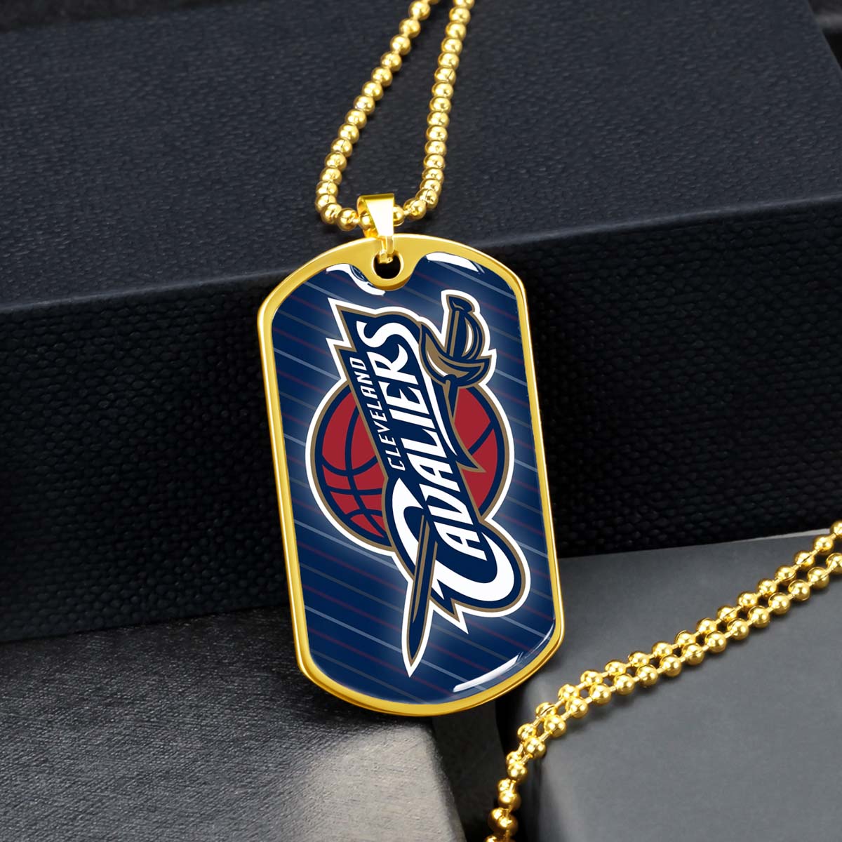 Basketball - BKD009 - Cleveland Cavaliers - Basketball Dog Tag - Military Ball Chain - Luxury Dog Tag