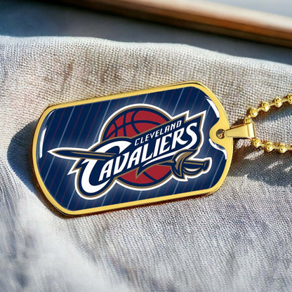 Basketball - BKD009 - Cleveland Cavaliers - Basketball Dog Tag - Military Ball Chain - Luxury Dog Tag